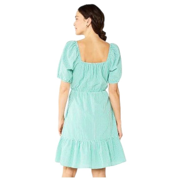 Draper James Green Gingham Midi Dress - Picture 15 of 16